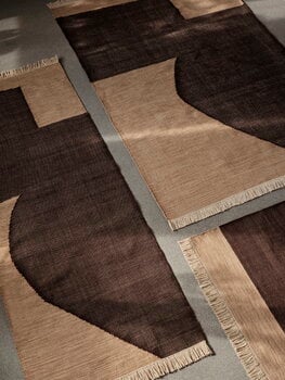 ferm LIVING Forene rug, 140 x 200 cm, tan - chocolate