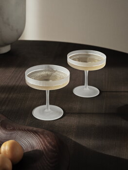 ferm LIVING Ripple champagne saucer, 2 pcs, frosted