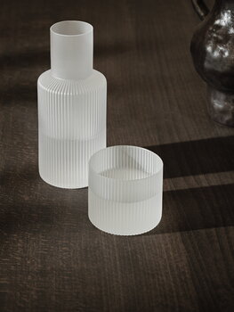 ferm LIVING Ripple carafe set, small, frosted
