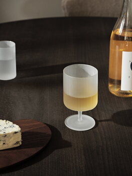 ferm LIVING Ripple wine glasses, 2 pcs, frosted