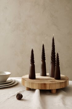 ferm LIVING Bougie Twisted, lot de 4, marron