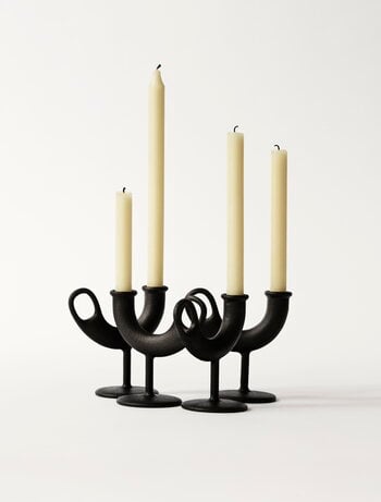 Nedre Foss Ildhane candleholder, black