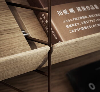 String Furniture String magazine shelf, 78 x 30 cm, oak