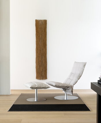 Woodnotes K chair, narrow, swivel plate base, stone/white