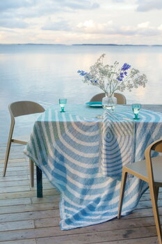Lapuan Kankurit Metsälampi bordsduk/filt, 145 x 200 cm, vit - grön - blå