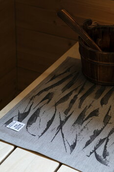 Lapuan Kankurit Copriseduta per sauna Aallokko, 46 x 60 cm, lino - nero