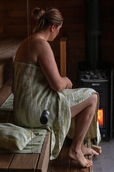 Lapuan Kankurit Copriseduta per sauna Hohto, 46 x 150 cm, bianco - verde