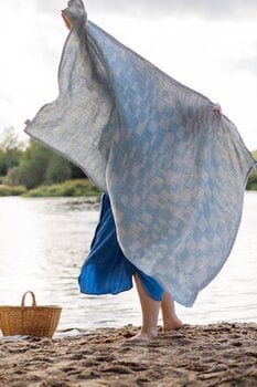 Lapuan Kankurit Koodi bath towel, rainy blue - linen