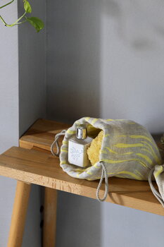 Lapuan Kankurit Osmankäämi ribbon bag, yellow - linen