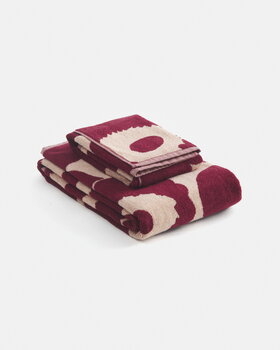 Marimekko Unikko handduk, 50 x 70 cm, rosa - mörk körsbär