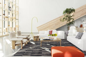 HAY Kofi sohvapöytä 100 x 100 cm, lakattu tammi - kirkas lasi