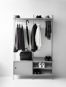 String Furniture String cabinet with swing door, 58 x 30 cm, grey