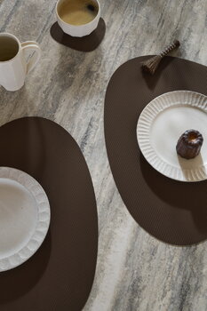 LIND DNA Tovaglietta Curve, 37 x 44 cm, nocciola in pelle Corduroy, immagine decorativa