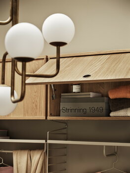 String Furniture String cabinet with flip door, 78 x 30 cm, oak