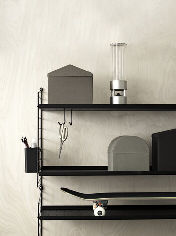 String Furniture Mensola String in metallo 78 x 30 cm, bassa, nera