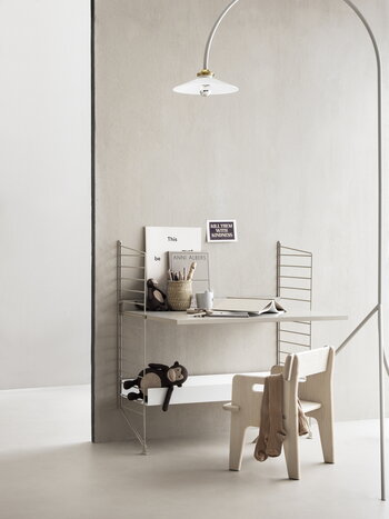 String Furniture Mensola String in metallo 78 x 30 cm, alta, bianca