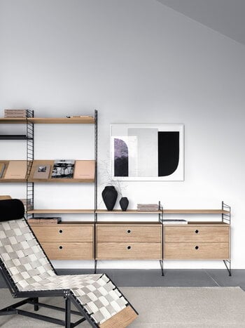 String Furniture Pannelli da pavimento String 200 x 30 cm, set di 2, neri
