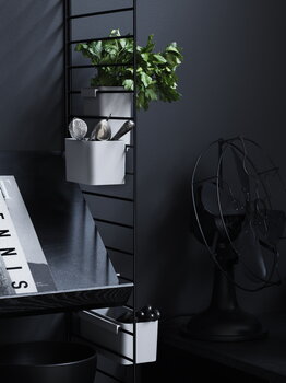 String Furniture String magazine shelf, 78 x 30 cm, black stained ash