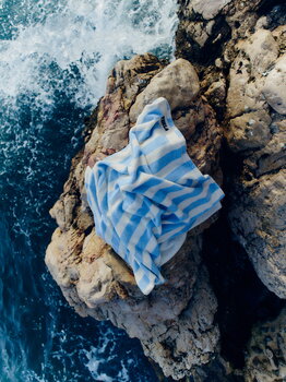 Tekla Beach towel, 100 x 180 cm, isle blue stripes