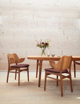 Warm Nordic Tavolo da pranzo Evermore, 160 cm, con 2 prolunghe, teak - rovere oliato, immagine decorativa