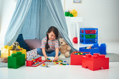 Room Copenhagen Lego Play & Display case, bright red | Finnish Design Shop