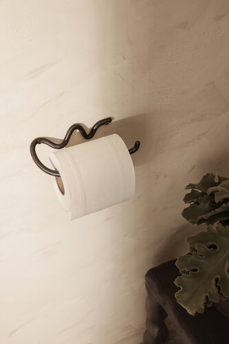 Toilettenpapierhalter Aus Messing (Ölschutt Bronze) - Wandmontage, Schwarz, Mit Musterschnitz-Design Für Bad & Mehr