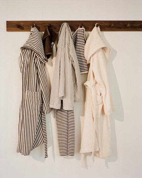 Bathrobes, Hooded bathrobe, kodiak stripes, White
