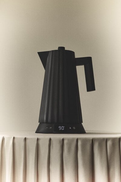 Bollitori, Bollitore elettrico Plissè con controllo della temperatura, 1,7 L, nero, Nero