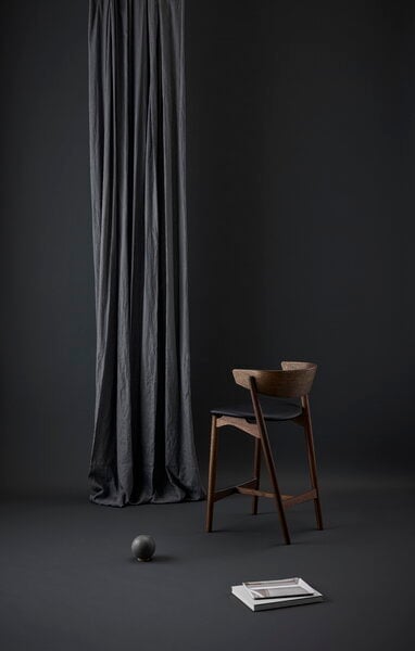 Tabourets et chaises de bar, Tabouret de bar No 7, 65 cm, noir - cuir noir, Noir