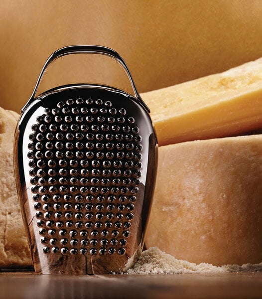 Novità natalizie, Grattugia per formaggio Cheese Please, acciaio inox lucidato a specchio, Argento