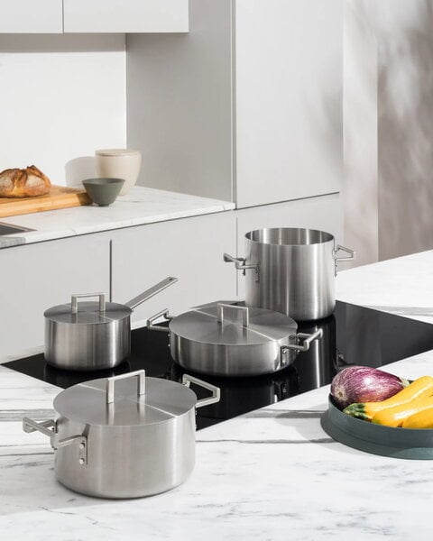 Pots & saucepans, Convivio cookware set, 4 pots with 3 lids, Silver