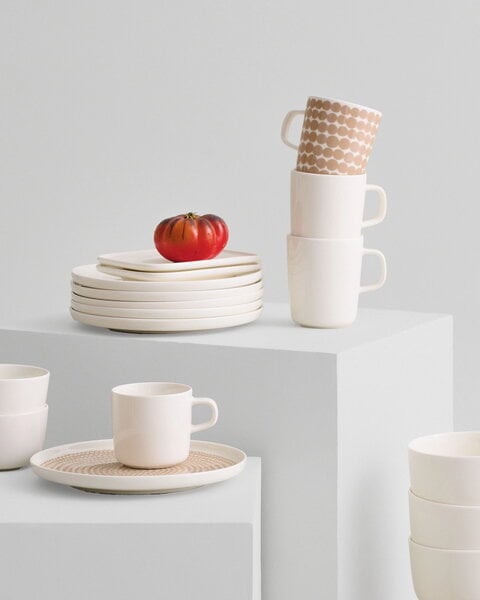 Cups & mugs, Oiva - Siirtolapuutarha mug, 2,5 dl, white - clay, White