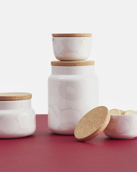 Jars & boxes, Oiva - Unikko jar, 0,7 L, off-white - white, White