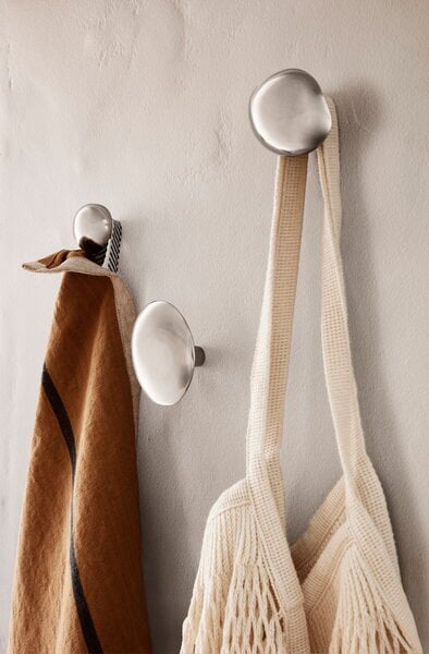 Wall hooks, Mushroom hook, stainless steel, Silver