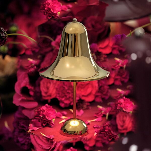 Lampade per esterni, Lampada da tavolo portatile Pantop Portable, 18 cm, ottone, Oro