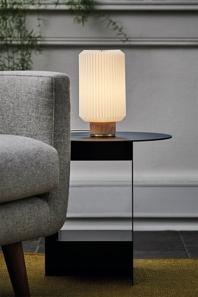 Table lamps, Cylinder table lamp, small, light oak, White