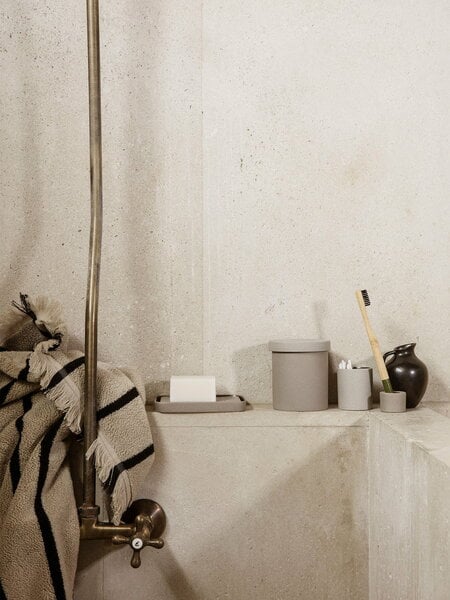 Kylpyhuonetarvikkeet, Bon Accessories pieni tarjotin, hiekka - musta lasitus, Luonnonvärinen