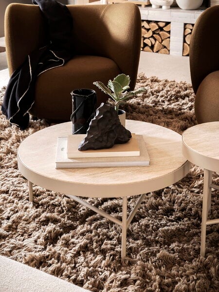 Side & end tables, Travertine side table, large, cashmere, Natural