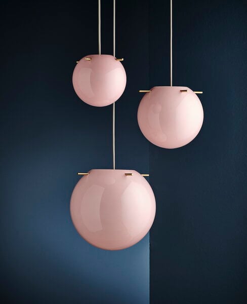 Lampade a sospensione, Lampada a sospensione Koi, 19 cm, rosa opale - ottone, Oro