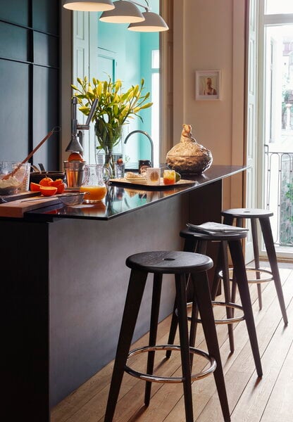 Bar stools & chairs, Tabouret Haut bar stool, dark oak, Black