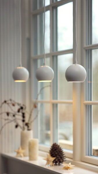 Lampade a sospensione, Lampada a sospensione Ball, 12 cm, bianco opaco, Bianco