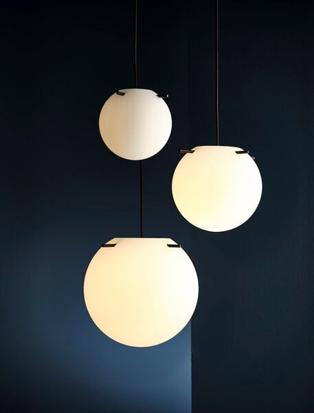 Pendant lamps, Koi pendant, 19 cm, white opal - black, White