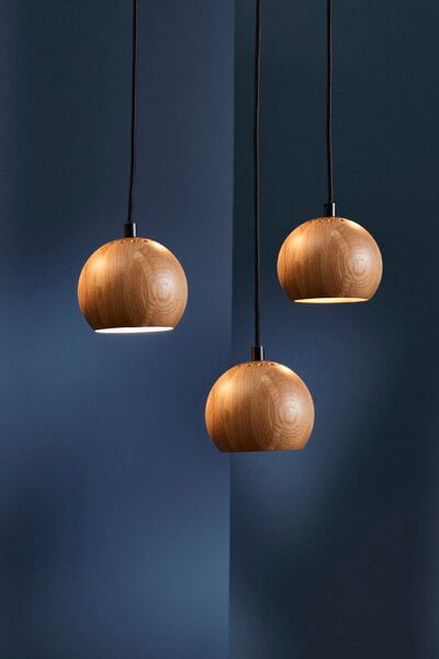 Pendant lamps, Ball pendant, 12 cm, oak, Natural