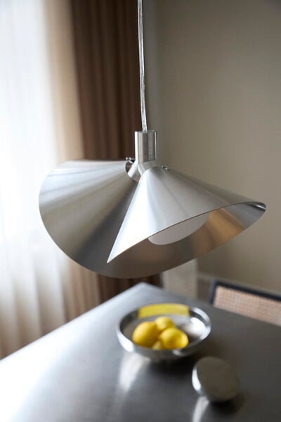 Pendant lamps, Peel pendant, brushed stainless steel, Silver