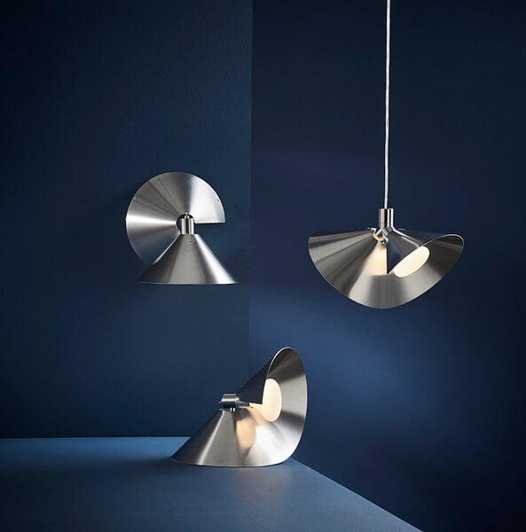 Wall lamps, Peel wall lamp, brushed stainless steel, Silver