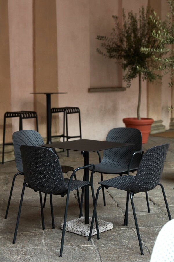 Patio tables, Terrazzo table, 60 x 60 cm, anthracite – grey, Gray