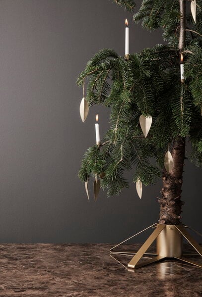 Holiday decorations, Christmas tree foot, brass, Gold