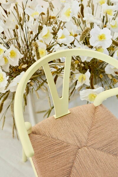Chaises de salle à manger, Chaise CH24 Wishbone, primerose douce - corde naturelle, Naturel