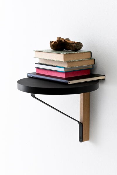 Wall shelves, Kaari wall shelf REB 007, black - oak, Black