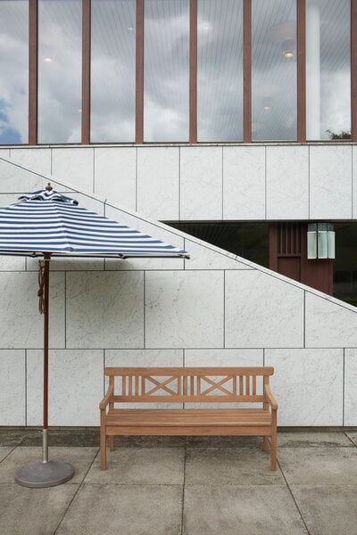Parasoller, Messina parasoll, ø 270 cm, randigt, blått - vitt, Vit